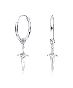 Little Sword Shaped Silver Hoop Earring HO-2531